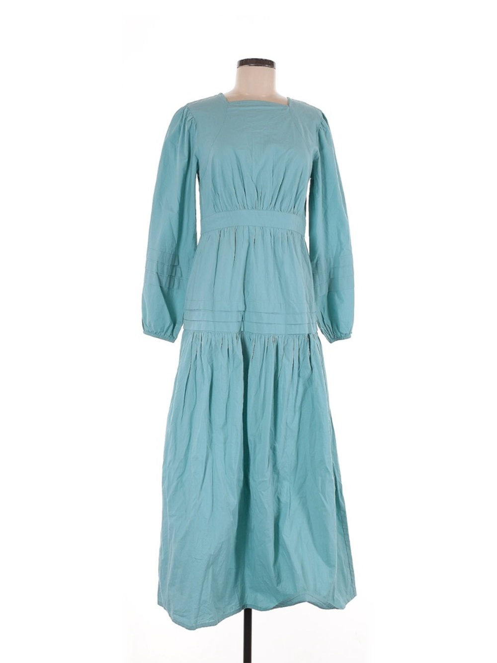 Long Sleeve Teal Midi Dress - Women's